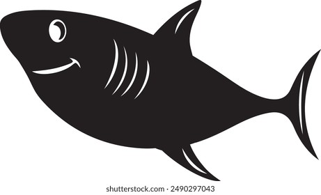 Shark silhouette vector art illustration