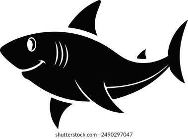 Shark silhouette vector art illustration