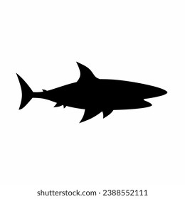 Shark silhouette vector. Shark silhouette can be used as icon, symbol or sign. Shark icon vector for design of ocean, undersea or marine