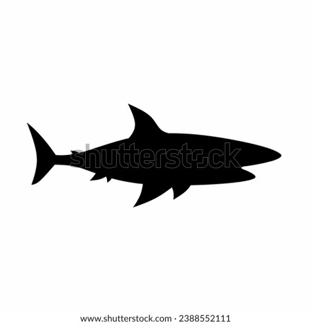 Shark silhouette vector. Shark silhouette can be used as icon, symbol or sign. Shark icon vector for design of ocean, undersea or marine