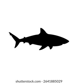 Shark silhouette vector flat illustration design.