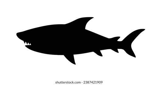 Silhouette de tiburón. Ilustración del vector del tiburón.