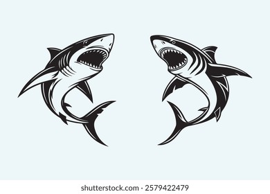 Shark Silhouette Vector Images. Shark, Vector, Silhouette, Fish