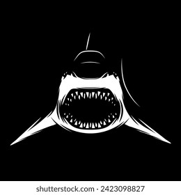 shark silhouette vector logo design