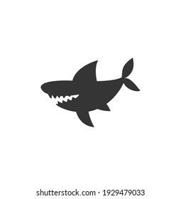 Vector de silueta de tiburón sobre fondo blanco