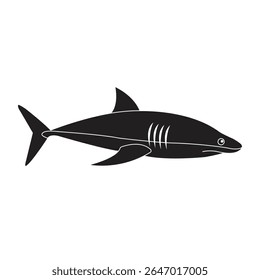 shark silhoutte vector art design illustration