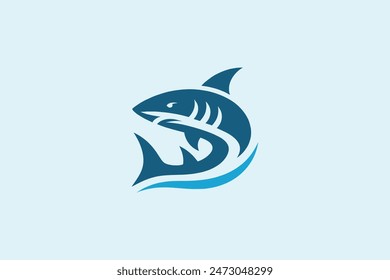 Shark. Simple modern logo, icon. Vector illustration, silhouette	