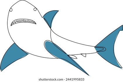 shark sketch, on a white background vector