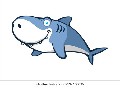 Shark With Smile Cartoon Character