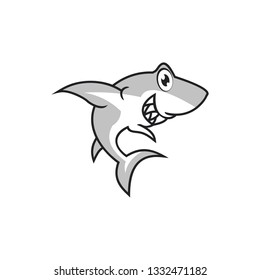 Shark Smile Character Logo Vector