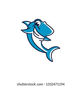 Shark Smile Character Logo Vector