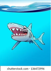 shark smile ocean