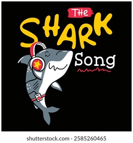 the shark song music vector illustration. 