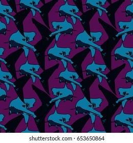 Shark soup on a purple background