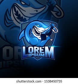 Shark sport mascot logo design. Sharks logo for a club or sport team vector illustration.