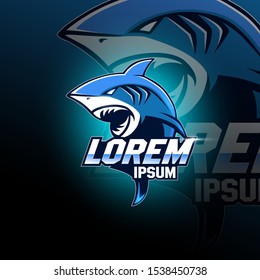 Shark sport mascot logo design. Sharks logo for a club or sport team vector illustration.