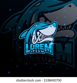 Shark sport mascot logo design. Sharks logo for a club or sport team vector illustration.
