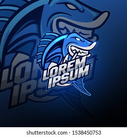 Shark sport mascot logo design. Sharks logo for a club or sport team vector illustration.