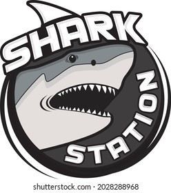 shark station modern design for your company logo