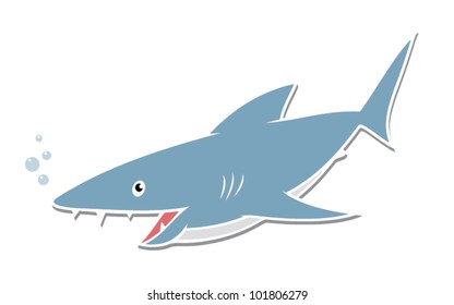 Shark sticker - vector illustration