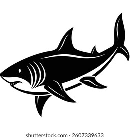shark Summer Vacation Silhouette Vector Set