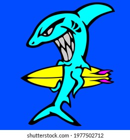 SHARK SURF ART GRAPHIC KIDS