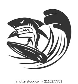 Shark surf Icon Illustration Brand Identity
