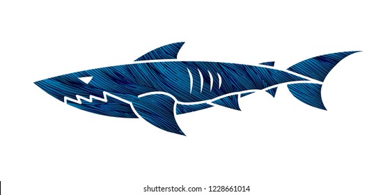 Shark swim graphic vector