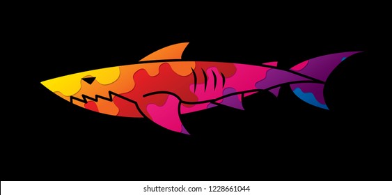 Shark swim graphic vector