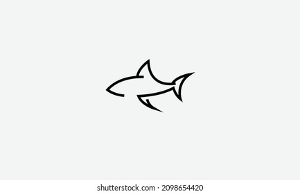 Shark swim vector logo design	
