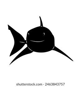 shark swimming silhouette on a white background vector