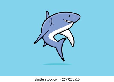 Shark swimming vector icon illustration. Animal wildlife icon design concept.