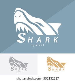 Shark symbol icon design. Vector illustration, Logo template design with business card.
