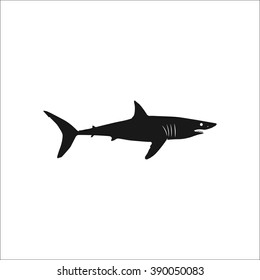 Shark symbol simple icon on white  background