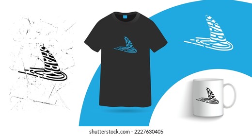 Shark t shirt and coffee mug design template