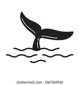 shark tail dolphin whale logo vector icon ocean sea symbol illustration cartoon