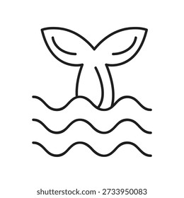 Shark Tail Fin Icon Minimale Vektorgrafik, Shark Fin Tail Icon Line Art Design..eps
