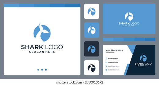 shark tail logo design inspiration with a circle.