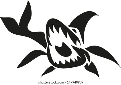 Shark tattoo.