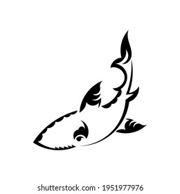 Shark tattoo in boho style. Isolated. Vector 