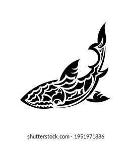 Shark tattoo in simple style. Isolated. Vector