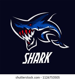 Shark team mascot logo template