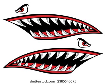 Shark Teeth Mouth Sticker Kayak Boat Car Truck Funny Decal Automobiles and Motorcycles Decal