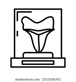 Shark Teeth Outline Icon, Vector illustration