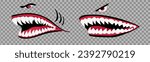 Shark teeth plane vector clipart. Tiger shark bomber illustration vector