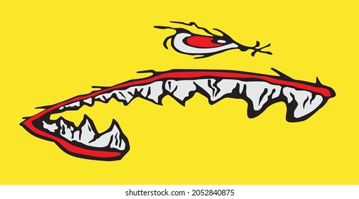shark teeth in vector art style