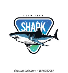 shark template design for badge