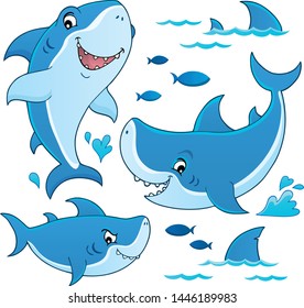 Shark topic collection 1 - eps10 vector illustration.