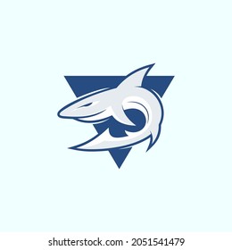 shark and triangle logo . vector illustration for logo or icon