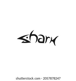 Shark Typography, Abstract Text Word Logo